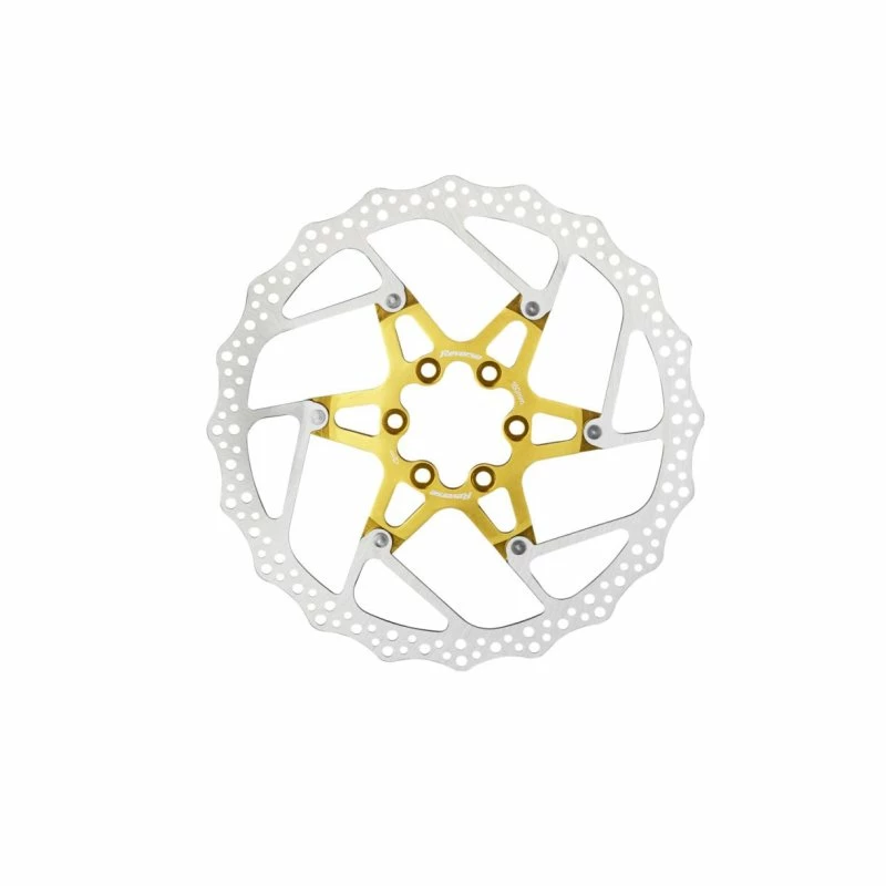 Reverse, Bremsscheibe Alu/Stahl, Aluspider Gold, 135g, 6-loch, 180mm